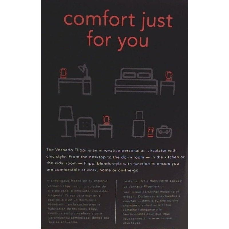 Vornado Flippi Fan Melon/Orange Two Speed V6 Personal Air Circulator