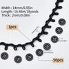 letsinstyle 26 Yards Nylon Sewing Trim with Button Loops, Black