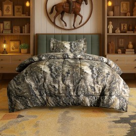 VISI-ONE Realtree Excape Camo Comforter Set Twin Size 2 Piece - Soft Lightweight Microfiber Kids Teens Bedding Machine Washable - Rustic Camp Lodge Cabin Decor for Young Nature Lovers