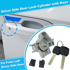 Gorniloxam 1 Set Door Lock Cylinder Kit with 2 Keys, Replacement for Honda Accord 2008-2012 Front Left Driver Side Door Lock Set Tumbler with Key, Replaces OE: 72185-TA0-A01