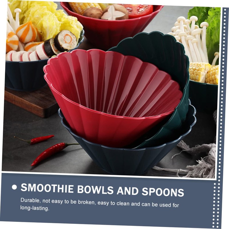 KICHOUSE 4pcs Delicate Smoothie Bowls Multi-Function Salad Accessory Convenient Household