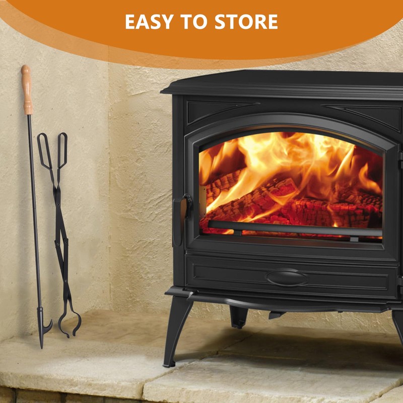 Heavy Duty 32” Long Fireplace Fire Pit Campfire Poker Stick