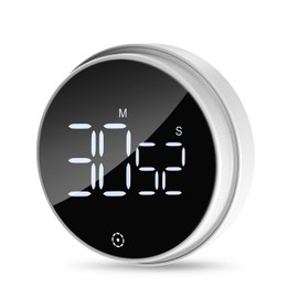 Ankilo Kitchen Timer Digital, Magnetic Kitchen Timer, Egg Timer, Short Timer, LED Visual Timer, Loud Alarm, Countdown Countup Timer for Cooking, Baking, Sports, Studying White