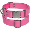 ADITYNA - Pink Leather Dog Collar with Metal Buckle for