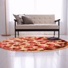 Kid Toddlers Pizza Pattern Rug Baby Washable Fluffy Playmat Round