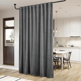 StangH Extra Wide Velvet Curtains, Room Darkening Privacy Protect Window Treatments, Luxury Super Soft Modern Decor Panels for Bedroom/Guest Room, Grey, W72 x L84 inches, 1 Panels