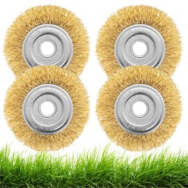 HIULLEN Joint Brush Set of 4, 12 mm Weed Brush for Brush Cutter, Metal Brass Brush, Compatible with Gloria Multibrush and Other Wire Brushes, Weedbrush Accessories for Removing Weeds and Moss