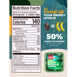 Natural Delights Fresh Organic Medjool Dates (1 lb) | Great Snacks for Adults and Kids | Non-GMO Verified | USDA-Certified | Superfood | No Sugar Added | Good Source of Fiber | 16 Vitamins & Minerals