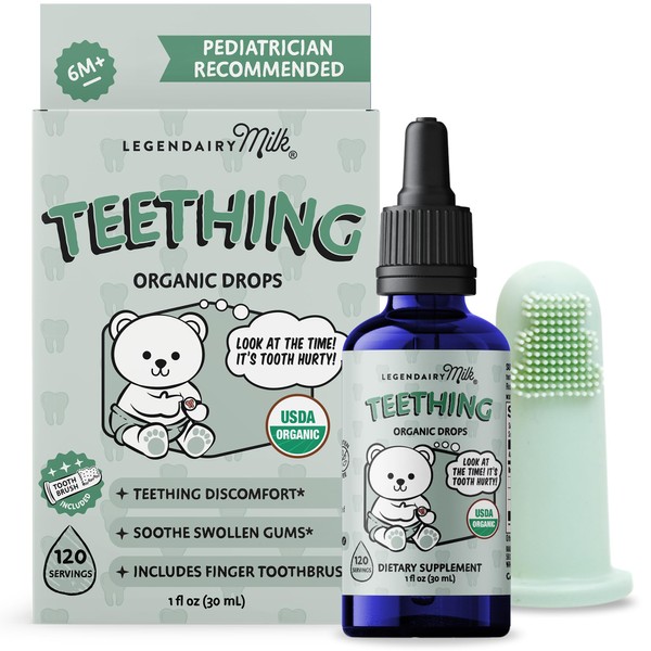 Legendairy Milk Organic Teething Drops - Baby Teething Relief Drops,