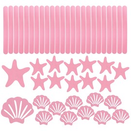 FULANDL 48PCS Bathtub Non Slip Stickers for Shower, Shell Starfish Shower Stickers Set Anti Slip Strips with Scraper, for Bathroom Bath Tub Slippery Shower Floor Pool (Pink)