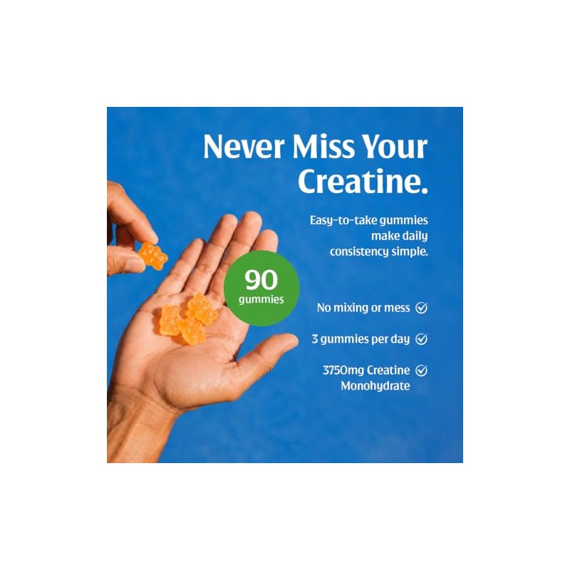 Swiss Peak Creatine Gummies 3750mg Creatine Monohydrate Mango Flavour 90