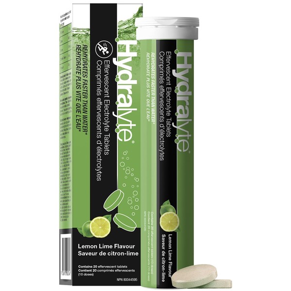 Hydralyte HydraLyte Effervescent Electrolyte Tablets - Lemon Lime Flavoured, Pre-Workout