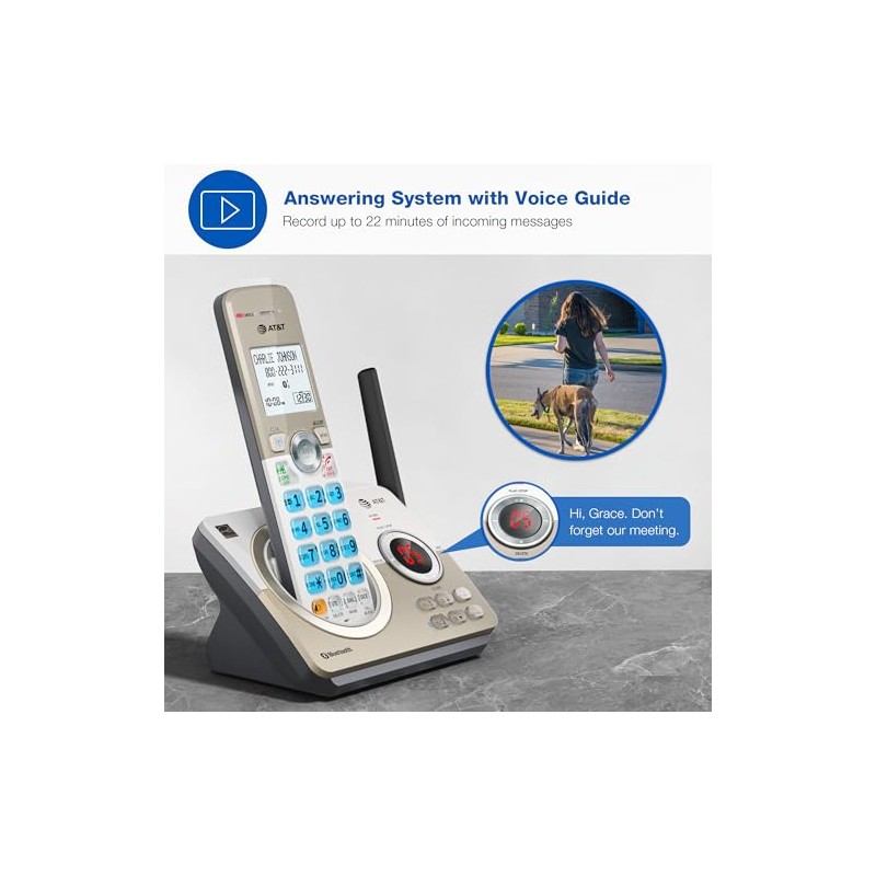 AT&T DL72219 DECT 6.0 - Teléfono inalámbrico de 2 Auriculares