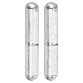 sourcing map Weld Barrel Hinges,2 Pack 2-3/8" Long 15/32" Diameter - 304 Stainless Steel Weldable Detachable Round Body Weld Hinges for Metal Gate Swing Door Trailer Ramp, Dia 15/64" Pin