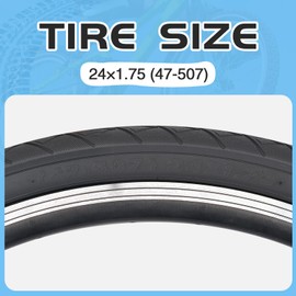 ZUKKA Bike Tire 24x1.75 Inch Replacement Bike Tire for Mountain Bike Cruiser Bike