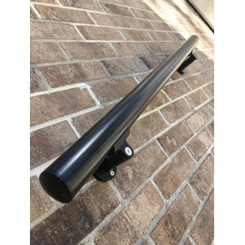 B52 Black Handrail Aluminum Stairs Kit 5 Ft and 1.97"diam, Includes 3 Wall Brackets.
