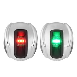 SEAFLO Vertical Deck Mount Navigation Lights - Bright LED, 2NM Visibility, IP67 Waterproof, Marine Grade AISI 316 Stainless-Steel for Boats up to 65.5 FT (20M) - 4-Year Warranty (1 Port & 1 Starboard)