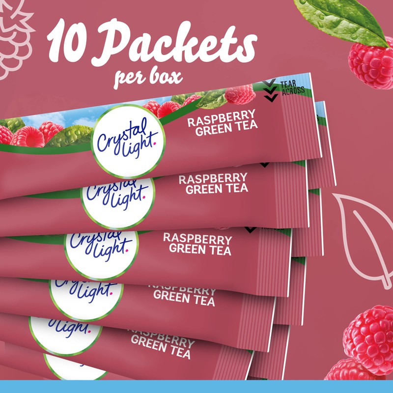 Crystal Light Raspberry Green Tea Naturally Flavored Powdered Drink Mix,