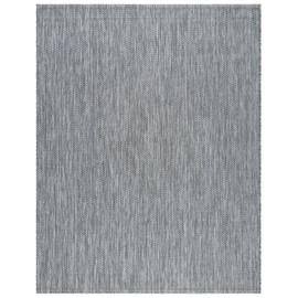 SAFAVIEH Washable Rug Outdoor Courtyard Collection - 9' Square, Black & Beige, Non-Shedding & Easy Cleaning, Ideal for Patio, Backyard, Mudroom (CY8022-36621)
