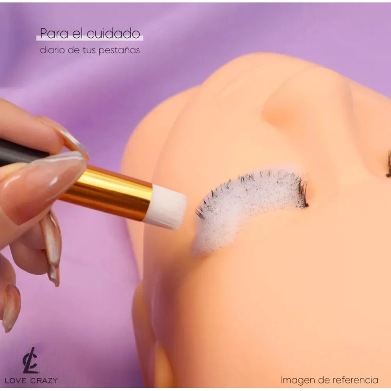 Lash Shampoo+brocha+pizeta Extensión Pestañas Mink Lashistas Transparente 1 Mm