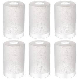 Teenyyou 6 Pcs White Linen Frosted Glass Shade Replacements for Pendant Light Fixtures Glass Lamp Shade Cover, 1-5/8 Inch Fitter, 4"w x 6"h, Replacement Lamp Globe for Chandelier Wall Light Sconce