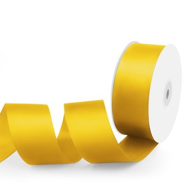 Isaspire 1-1/2" Width x 50 Yards Satin Fabric Ribbon, Yellow Ribbon Perfect for DIY Bows, Swags, Gift Wrapping, Craft, Flower Bouquet，Christmas and Party Decoration
