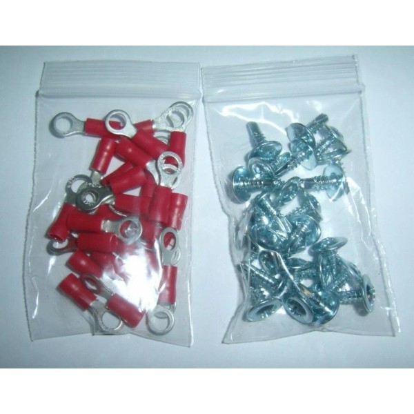 Metra Red 22-18 Gauge #10 Car Wire Ring Terminals Connectors