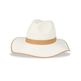 Jessica Simpson Womens Wide Brim Straw Hat, Natural, One Size
