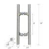 NHN Post-Mount Offset Double-Sided Ladder Style Push-Pull Stainless Door Handle