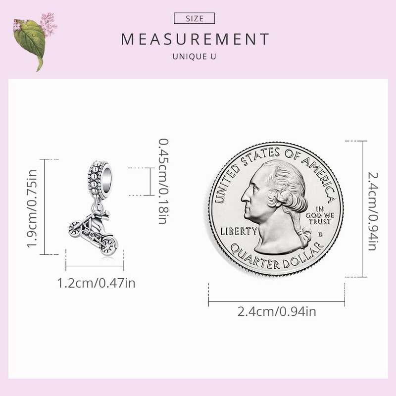 BABAMIA 925 Sterling Silver Motorcycle Charms for Bracelet, Cool Motorbike