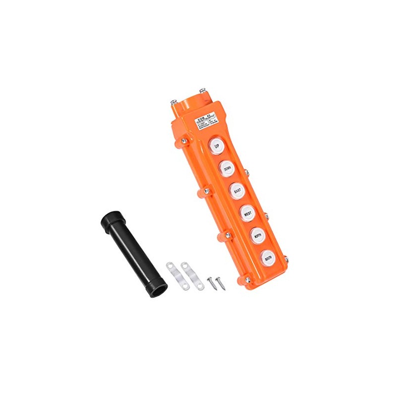 uxcell Hoist Crane Pendant Control Station Push Button Switch Orange