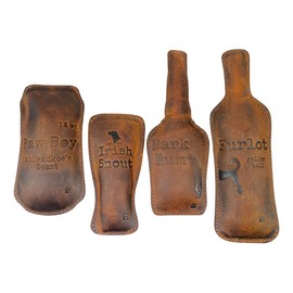 Taco Dog, Leather Dog Chew Toys (4 Pieces) - Drinks Chewing Toy for Dogs - Handmade Durable Pet Chewer, Great Doggy Treat for Your Pup, Perfect for Chewing for Pets with Anxiety - Bourbon Brown