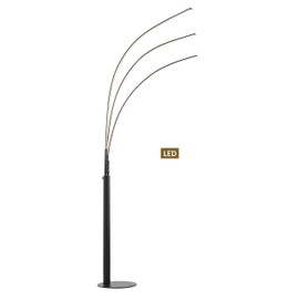 Artiva USA LED806108FB Aurora 39W LED Arched Floor Lamp, 92", Matt Black