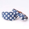 Egurs Adjustable Sunflower Blue Dog Cat Leather Collar with Bow