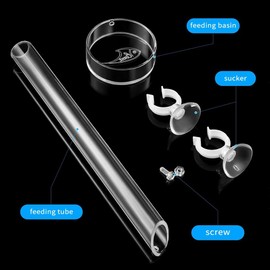 DONGKER Shrimp Feeding Tube, Acrylic Feeding Dish Tray 27cm with 2 Suction Cups for Aquarium Fish Tank