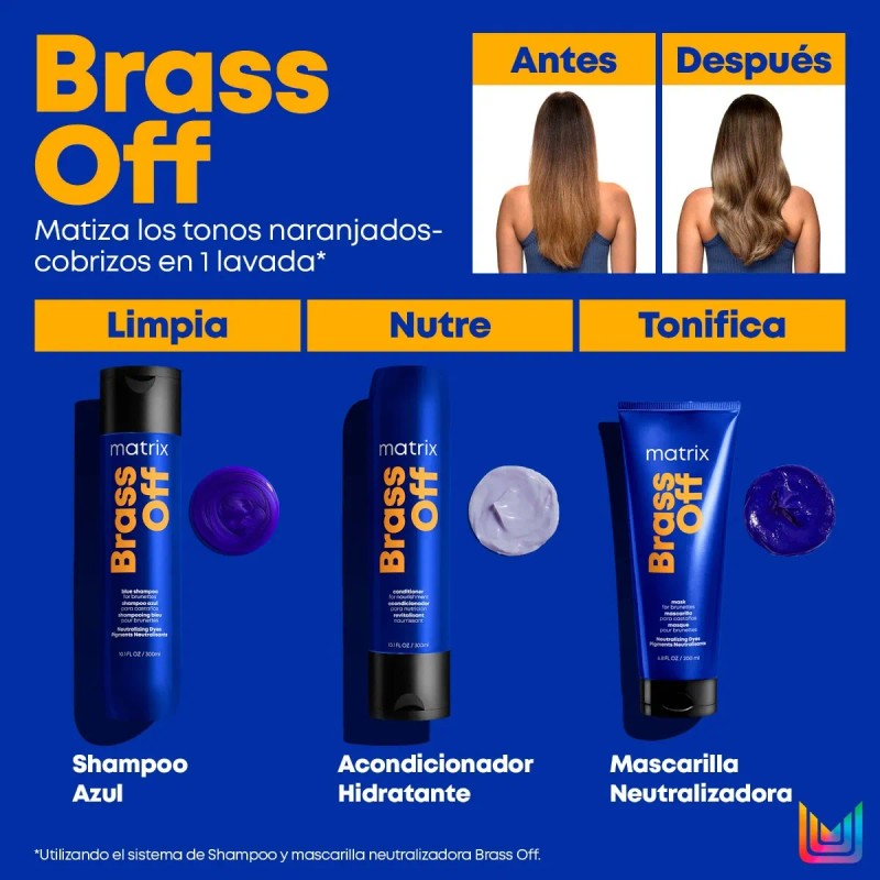 Shampoo Matrix Brass Off Total Results Matizador 300 Ml
