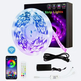 YI LIGHTING - Smart Wi-Fi RGB LED Strip Lights, Music Synced, Color Changing with Remote, App Control for Bedroom Home TV Bar (16.4 FT)