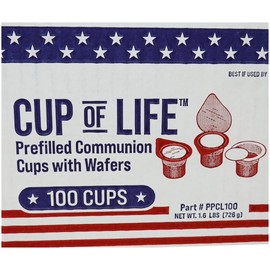 100 Prefilled Communion Cups with Premium Red Grape Juice and Wafers by Cup of Life – Fresh, Convenient, and Ready to Serve