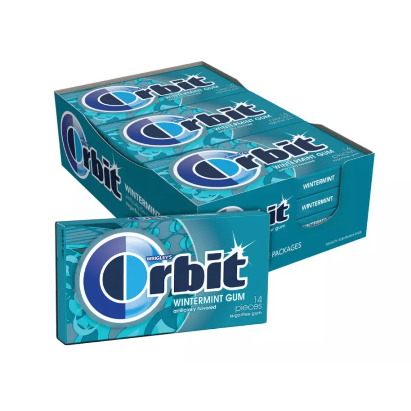ORBIT Gum Wintermint Sugar free Chewing Gum, 14 Pieces (Pack
