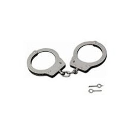 CTS Thompson 1010 PROFESSIONAL GRADE NICKEL FINISH Police Security Officer Guard Corrections Inmate Prisoner Chain Hardened STEEL Double Locking Handcuffs Restraints NIJ Certified