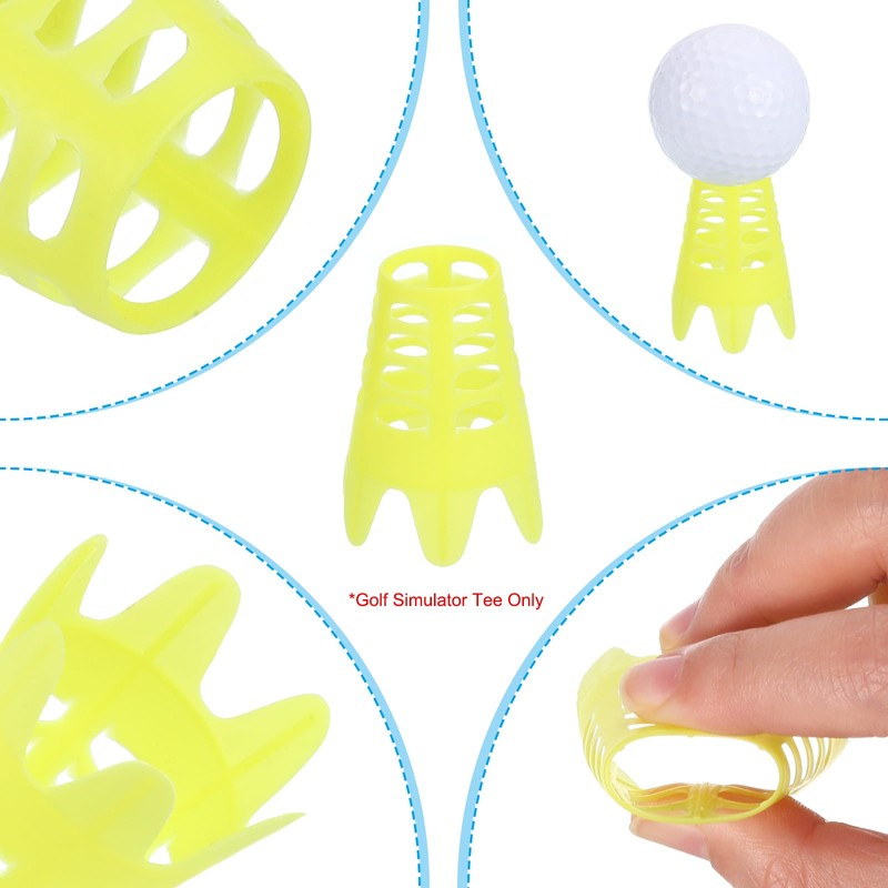 PATIKIL Golf Simulator Tees, 16 Pack Plastic Golf Tees Mat