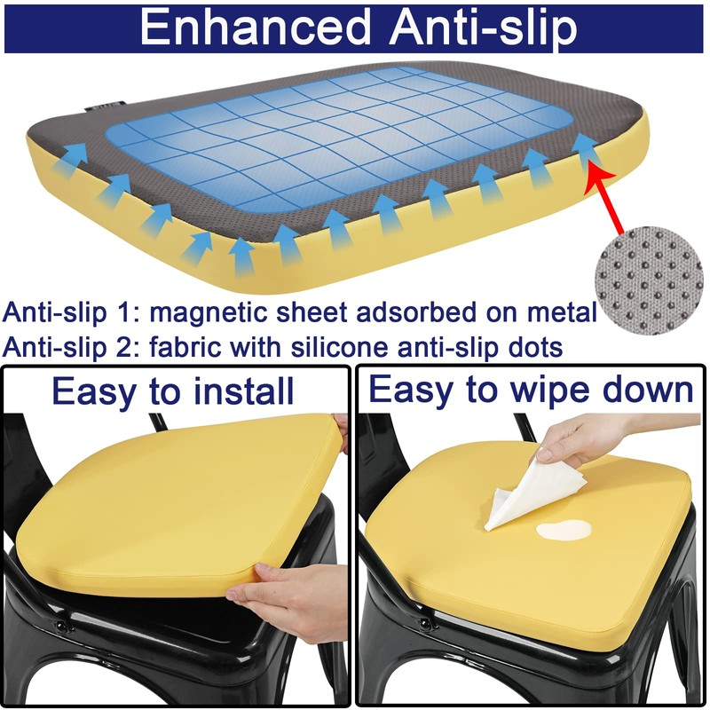 BUYUE 14" Metal Chair Cushion with Magnetic 1 Piece, Luxury