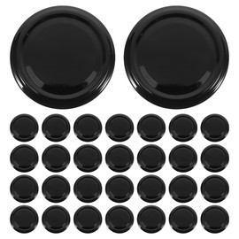 Cabilock 50pcs Jar Lids, Black Tinplate Mouth Canning Lids, 63mm Airtight Sealing Caps for Jam, Pickles, and More, Reusable Metal Covers for Regular Mouth Jars, Home Use