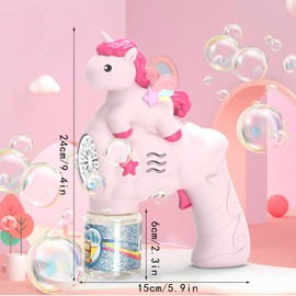 Bubble Gun, Unicorn Bubble Machine, Bubble Machine Gun for Children, Automatic Bubble Gun, Bubble Machine Gun, Bubble Gun for Outdoor, Party, Wedding, Birthday