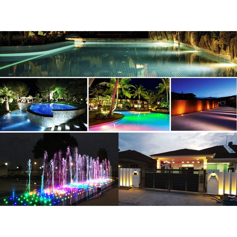 LED Underwater Pool Lights, 3W 12V-24V DC, IP68 Waterproof, Stainless