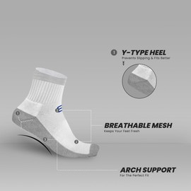 Layer 8 Men's Cushioned Quarter Socks | Athletic, Lightweight & Breathable Ankle Socks | Ideal for Sports, Gym, Hiking & Everyday Wear (15 pairs)