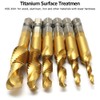 Bestgle 6 Packs Hex Shank Titanium Coated Countersink Tap Drill