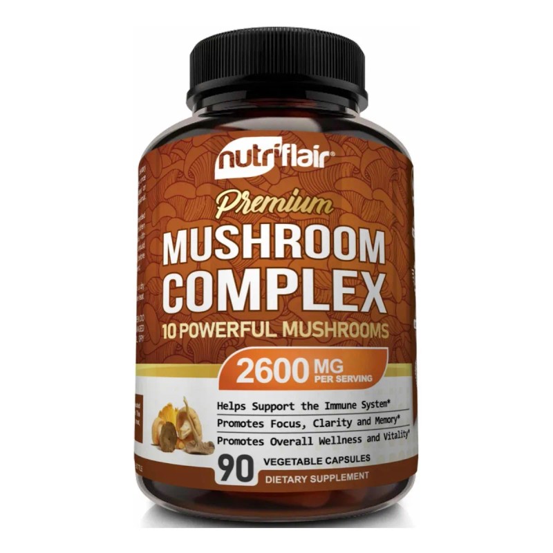 Mushroom Complex 2600mg (90 Cápsulas) Nutriflair Hecho En Eu Sin