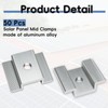 fallingstar 50 Pcs Solar Panel Mid Clamps 1.06 Inch Aluminum