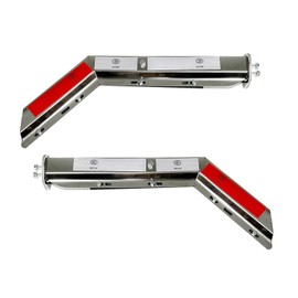 IBESTWOLF 2PCS Stainless Steel Angled Mud Flap Hanger, 1-1/8" Mounting Bolt Spacing, Heavy Duty Spring Loaded Mud Flap Hanger Kit RH & LH for Semi Truck